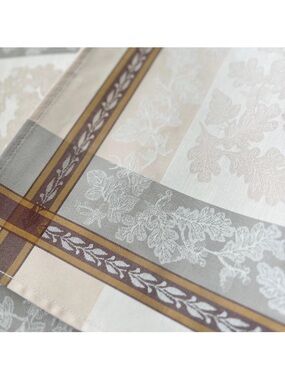 Williams Sonoma Foliage Jacquard Table Runner 18.5x108" Brown Oak Thanksgiving